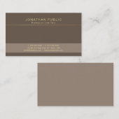 Trendy Moderne stilvolle Braun Kombination Schlich Visitenkarte (Vorne/Hinten)
