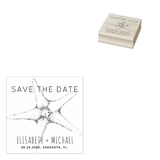 Trendy moderne Strand tropische Hochzeit speichern Gummistempel (Stempel)