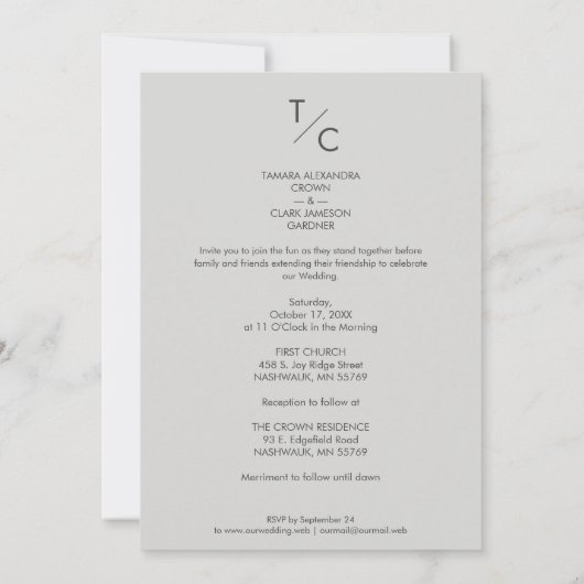 Trendy Moderne Transparenz Vellum Effekt Hochzeit Einladung (Rückseite)