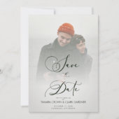 Trendy Moderne Transparenz Vellumeffekt Hochzeit (Vorderseite)