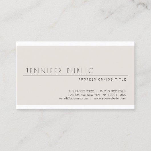 Trendy moderner eleganter Minimalistischer Visitenkarte (Vorderseite)