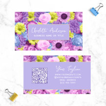 Trendy Moderner Lila botanischer QR-Code