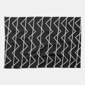 Trendy Moderner Zickzack Streifen Schwarz/Weiß Geschirrtuch (Horizontal)