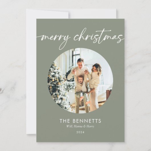 Trendy Modernes Foto Frohe Weihnachten (Vorderseite)