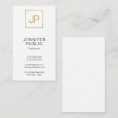 Trendy modernes Goldmit Monogramm elegantes Visitenkarte (Vorne/Hinten)