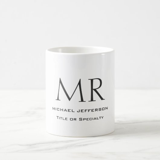 Trendy Modernes Monogramm Einfach Minimalistisch Kaffeetasse (Mittel)
