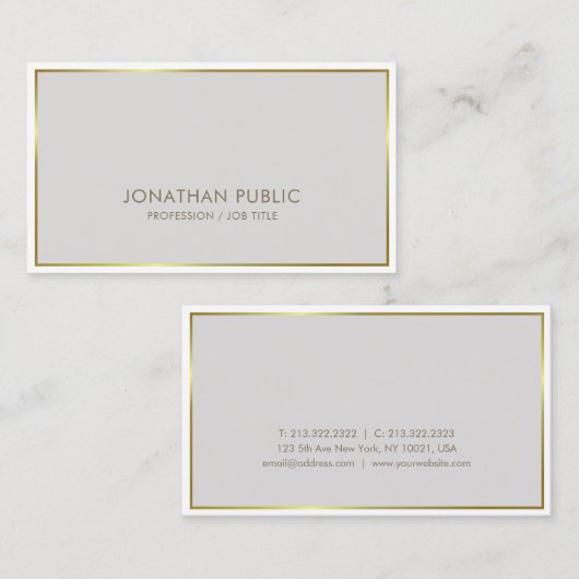 Trendy modernes stilvolles Farbgoldschlichter Visitenkarte (Vorne/Hinten)