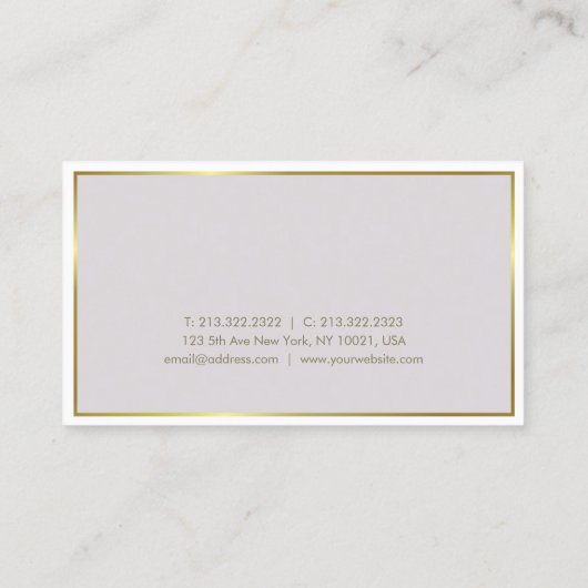 Trendy modernes stilvolles Farbgoldschlichter Visitenkarte (Rückseite)