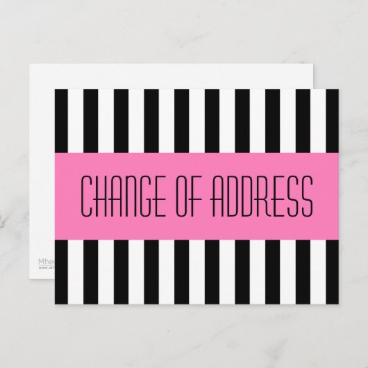 Trendy modische rosa neue Adresse bewegt Ankündigungspostkarte (Vorne/Hinten)