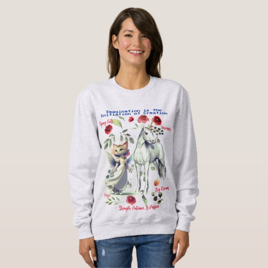 Trendy modische Unicorn Cats Spaß Sweatshirt (Vorne ganz)