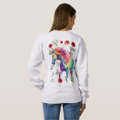 Trendy modische Unicorn Cats Spaß Sweatshirt (Schwarz voll)