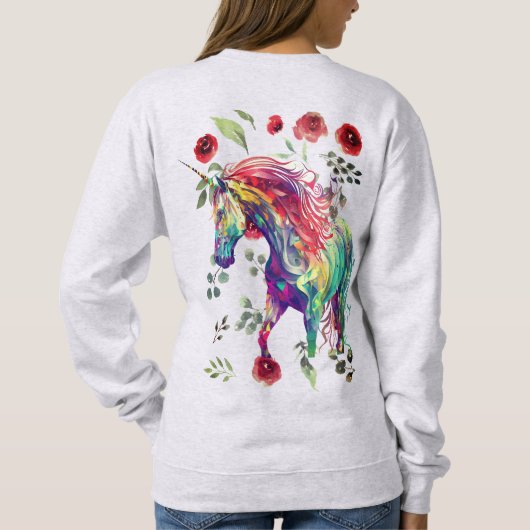 Trendy modische Unicorn Cats Spaß Sweatshirt (Rückseite)