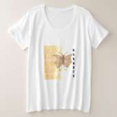 Trendy Monarch Butterfly und Pattern Abstrakt Große Größe T-Shirt (Design vorne)