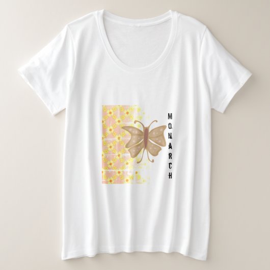 Trendy Monarch Butterfly und Pattern Abstrakt Große Größe T-Shirt (Design vorne)
