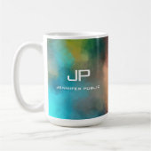 Trendy Mono Gram Rainbow Colors Abstrakt Kaffeetasse (Links)
