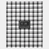 Trendy Monochrome Checkered Blanket Custom Name Fleecedecke (Vorderseite)