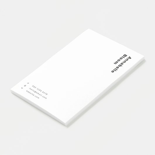 Trendy monochrome Moderne Minimal Schwarz und Weiß Post-it Klebezettel (angewinkelt)