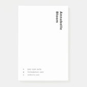 Trendy monochrome Moderne Minimal Schwarz und Weiß Post-it Klebezettel (Vorderseite)