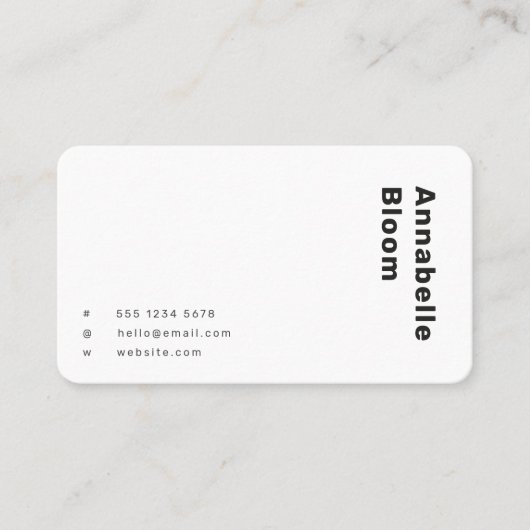 Trendy monochrome Moderne Minimal Schwarz und Weiß Visitenkarte (Vorderseite)