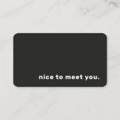 Trendy monochrome Moderne Minimal Schwarz und Weiß Visitenkarte (Rückseite)