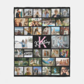 Trendy Monogram 34 x Photo Collage Fleecedecke (Vorderseite)