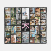 Trendy Monogram 34 x Photo Collage Fleecedecke (Vorderseite (Horizontal))