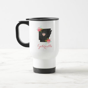 Trendy Monogram Arkansas Staat Moveable Heart City Reisebecher