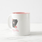Trendy Monogram Arkansas Staat Moveable Heart City Zweifarbige Tasse (Vorderseite Links)