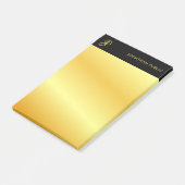 Trendy Monogram Black and Gold Elegant Template Post-it Klebezettel (angewinkelt)