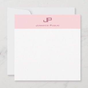 Trendy Monogram Blush Pink Minimalistische Vorlage