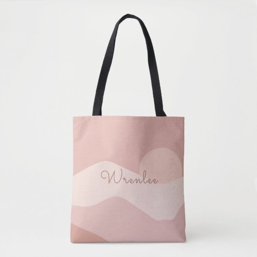 Trendy Monogram Boho Abstrakt Mountain Landschaft Tasche (Vorderseite)