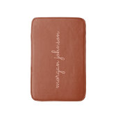 Trendy Monogram | Burnt Orange + Blindskriptname Badematte (Vorderseite Vertikal)