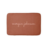Trendy Monogram | Burnt Orange + Blindskriptname Badematte (Vorderseite)
