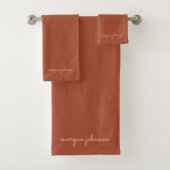 Trendy Monogram | Burnt Orange + Blindskriptname Badhandtuch Set (Insitu)