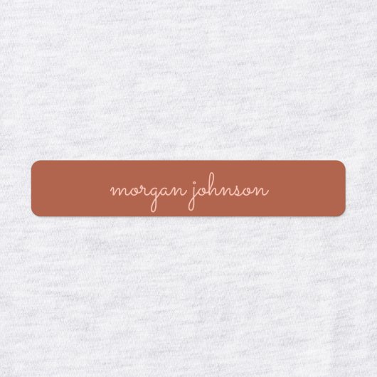 Trendy Monogram | Burnt Orange + Blindskriptname Etiketten (Design 1)