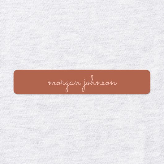 Trendy Monogram | Burnt Orange + Blindskriptname Etiketten (Design 2)