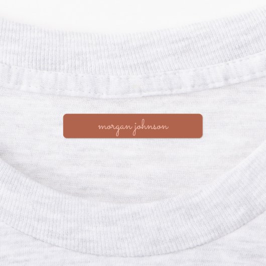 Trendy Monogram | Burnt Orange + Blindskriptname Etiketten (Befestigt)