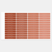 Trendy Monogram | Burnt Orange + Blindskriptname Etiketten (Blatt)