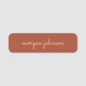 Trendy Monogram | Burnt Orange + Blindskriptname Namensschild (Vorderseite)