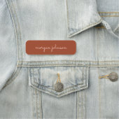 Trendy Monogram | Burnt Orange + Blindskriptname Namensschild (Beispiel)