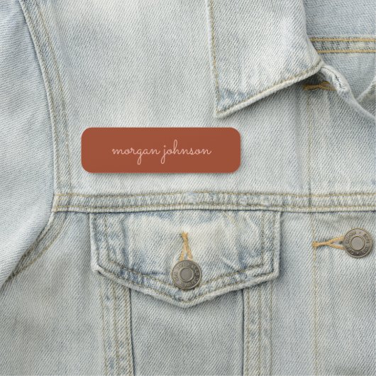 Trendy Monogram | Burnt Orange + Blindskriptname Namensschild (Beispiel)