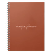 Trendy Monogram | Burnt Orange + Blindskriptname Notizblock (Vorderseite)