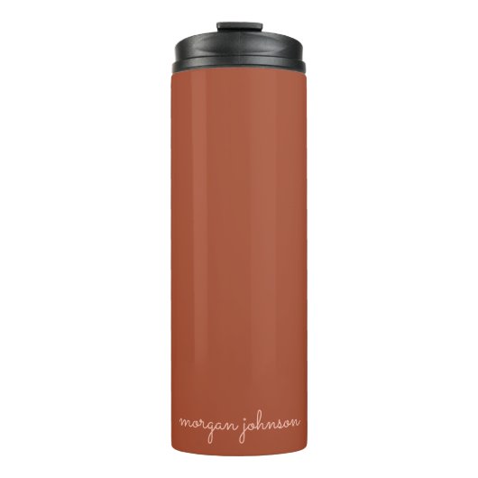 Trendy Monogram | Burnt Orange + Blindskriptname Thermosbecher (Vorderseite)