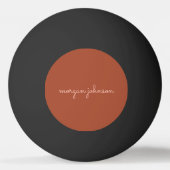 Trendy Monogram | Burnt Orange + Blindskriptname Tischtennisball (Vorderseite)