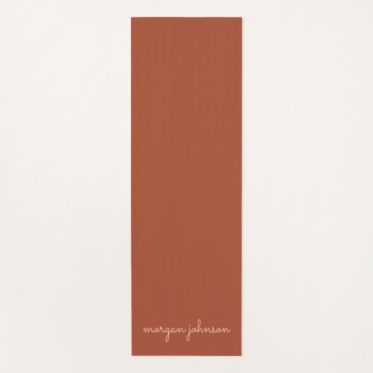 Trendy Monogram | Burnt Orange + Blindskriptname Yogamatte (Vorderseite)