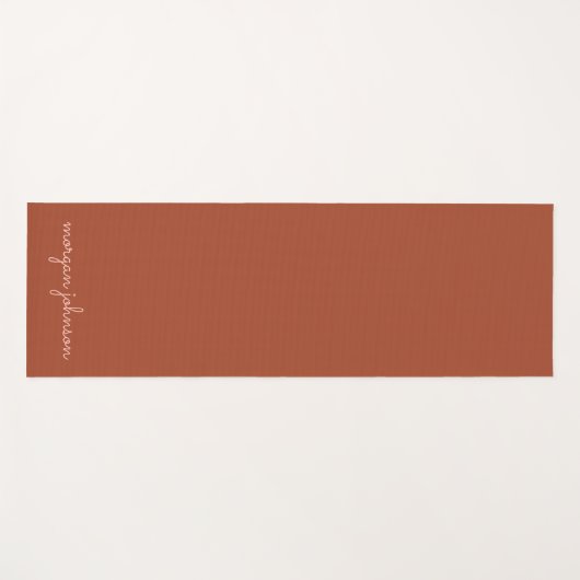Trendy Monogram | Burnt Orange + Blindskriptname Yogamatte (Vorderseite (Horizontal))
