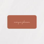 Trendy Monogram | Burnt Orange + Blush Script Name Etiketten (Design 1)