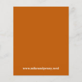 Trendy Monogram Burnt Orange Budget Wedite Flyer (Hinten)
