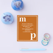 Trendy Monogram Burnt Orange Budget Wedite Flyer (Einzeln)