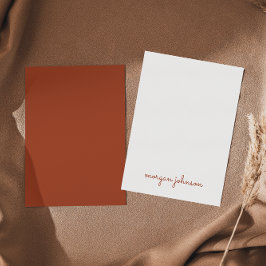 Trendy Monogram | Burnt Orange Script Name Mitteilungskarte